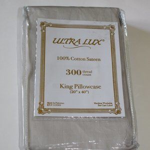 Ultra Lux 100% Cotton Sateen 300 thread Count 1 King Pillowcase